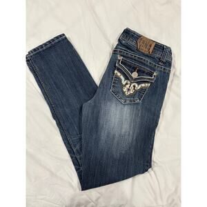 Zanadi Junior Size 9 Embellished Pockets Denim Skinny Low Rise Jeans